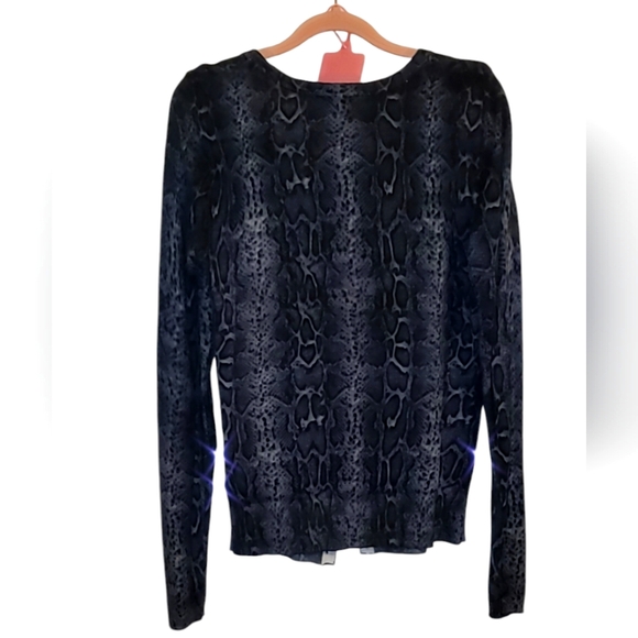 Premise snake python print navy gray cardigan large - Picture 2 of 3